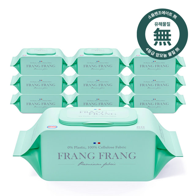 프랑프랑 비데 화장실용 물티슈 (무향) 80매x10팩
