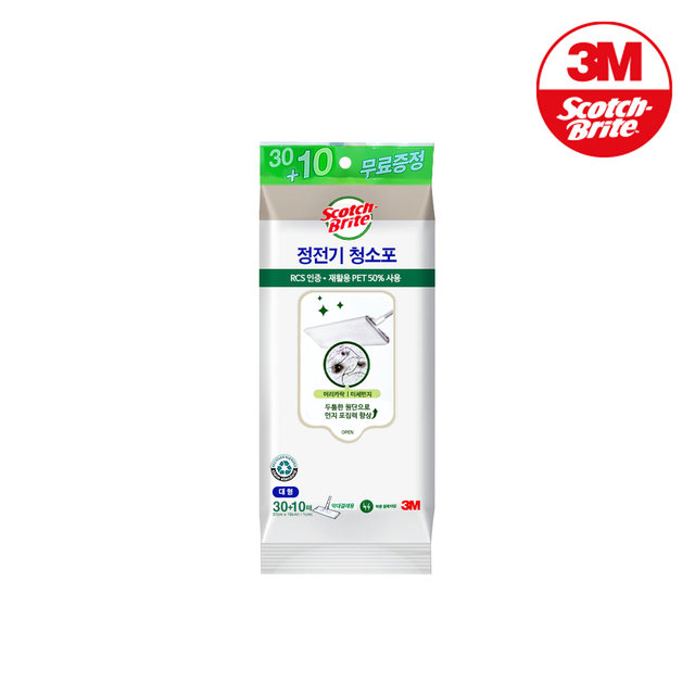 3M 스카치브라이트 정전기 청소포 대형 30+10매