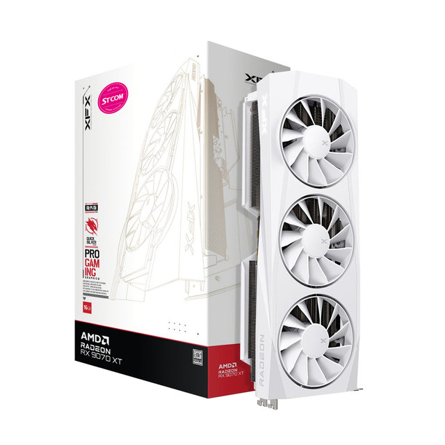 XFX 라데온 RX 9070 XT QUICKSILVER WHITE D6 16GB AMD 그래픽카드
