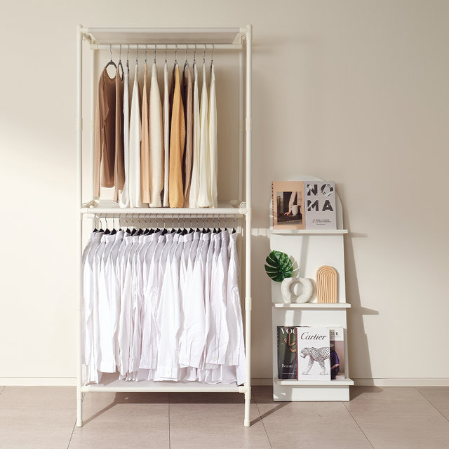 [비밀특가] 철제 무볼트 드레스룸 조립식 시스템 싱글 2단 행거