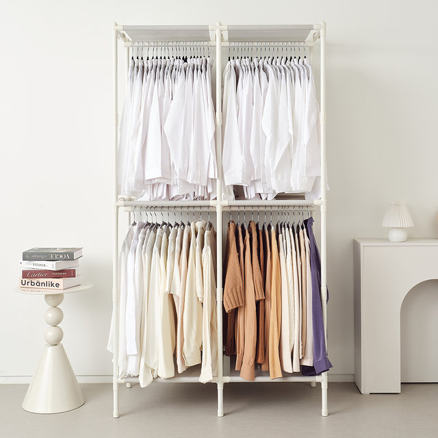 [비밀특가] 철제 무볼트 드레스룸 조립식 시스템 더블 2단 행거