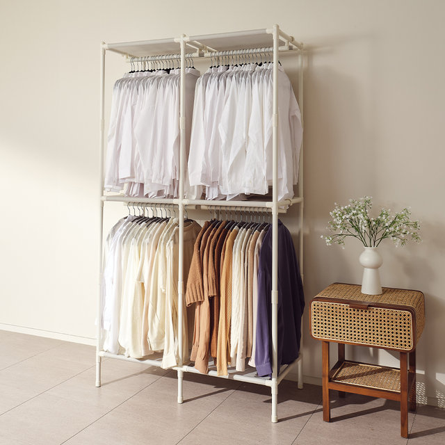 [비밀특가] 철제 무볼트 드레스룸 조립식 시스템 더블 2단 행거