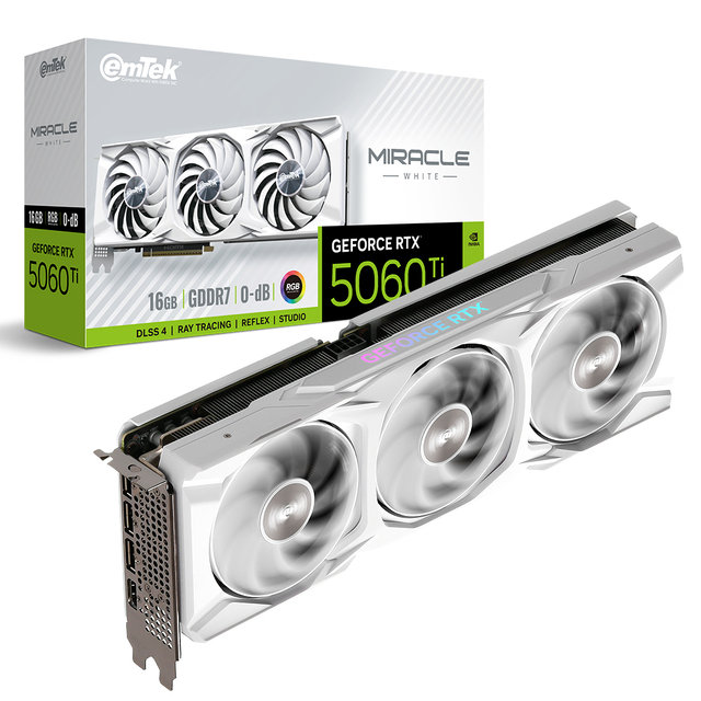 [이엠텍 공식] 이엠텍 지포스 RTX 5060 Ti MIRACLE WHITE D7 16GB