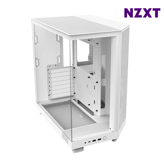 NZXT H6 FLOW RGB 화이트 PC케이스 미들타워케이스 듀얼챔버 최종 152250 WON