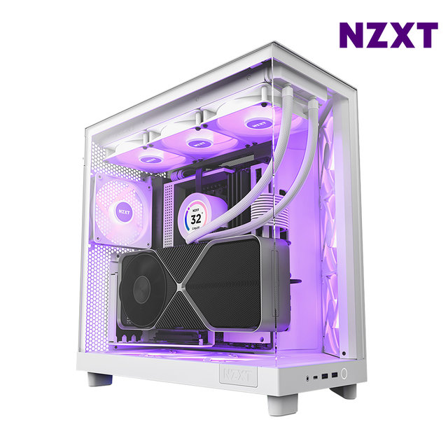 NZXT H6 FLOW RGB 화이트 PC케이스 미들타워케이스 듀얼챔버 최종 152250 WON