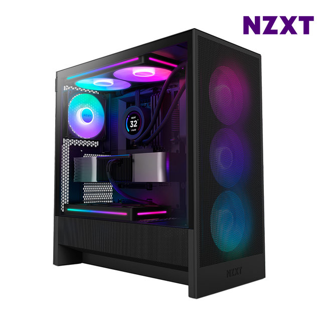 NZXT H5 FLOW V2 RGB 블랙 미들타워케이스 PC케이스