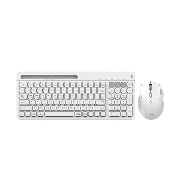 [최상급 / 김포공항롯데마트점] 아이노트 멀티페어링 블루투스 키보드 마우스 KM408RB 화이트 (J)KM408RB_WHITE