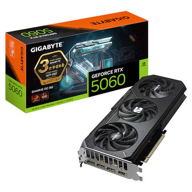 GIGABYTE 지포스 RTX 5060 GAMING OC D7 8GB 제이씨현.~