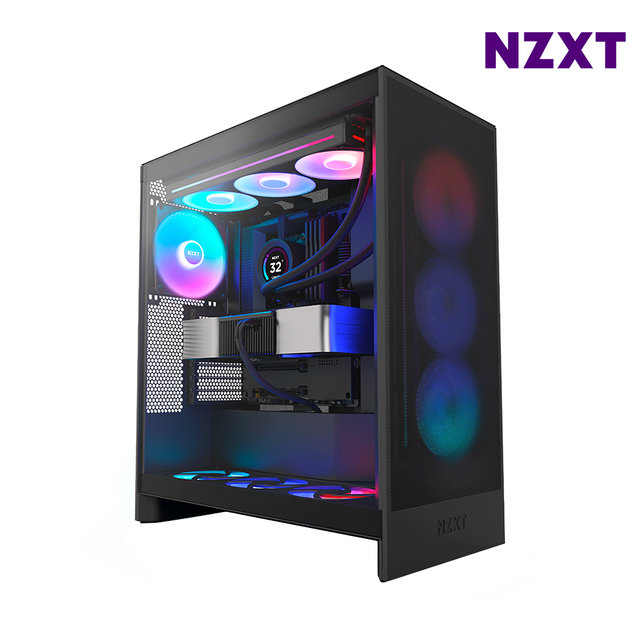NZXT H7 FLOW V2 RGB 블랙 PC케이스 미들타워케이스