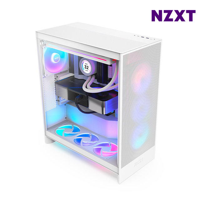 NZXT H7 FLOW V2 RGB 화이트 PC케이스 미들타워케이스