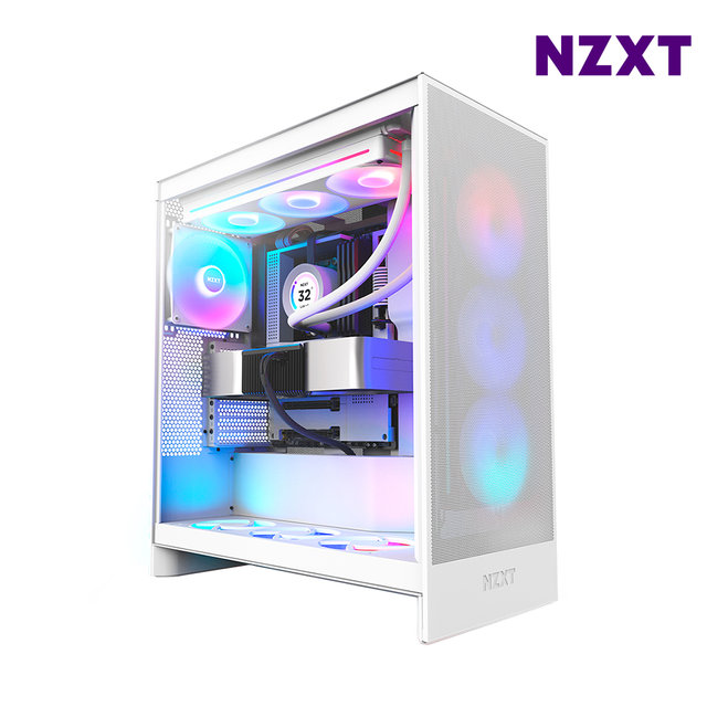 NZXT H7 FLOW V2 RGB 화이트 PC케이스 미들타워케이스
