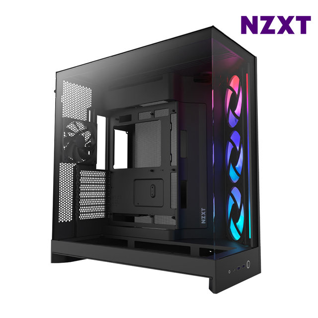 NZXT H9 FLOW V2 RGB 블랙 미들타워케이스 PC케이스