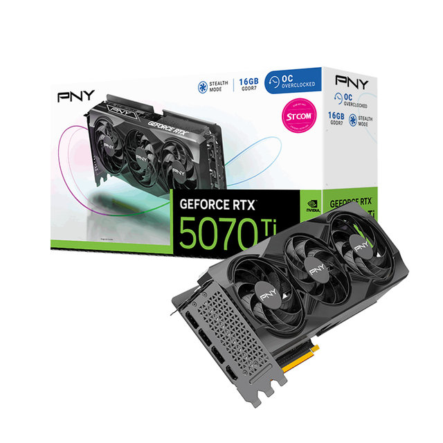 PNY 지포스 RTX 5070 Ti OC D7 16GB Triple Fan STCOM 그래픽카드