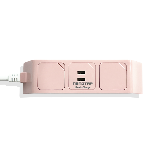 네모탭 일반2구 파스텔 컬러 일반충전 A타입 USB 멀티탭 1.5m