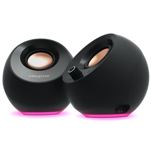 [크리에이티브] PEBBLE PRO BLACK RGB 스피커 (USB/블루투스/AUX 지원)