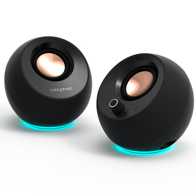 [크리에이티브] PEBBLE PRO BLACK RGB 스피커 (USB/블루투스/AUX 지원)