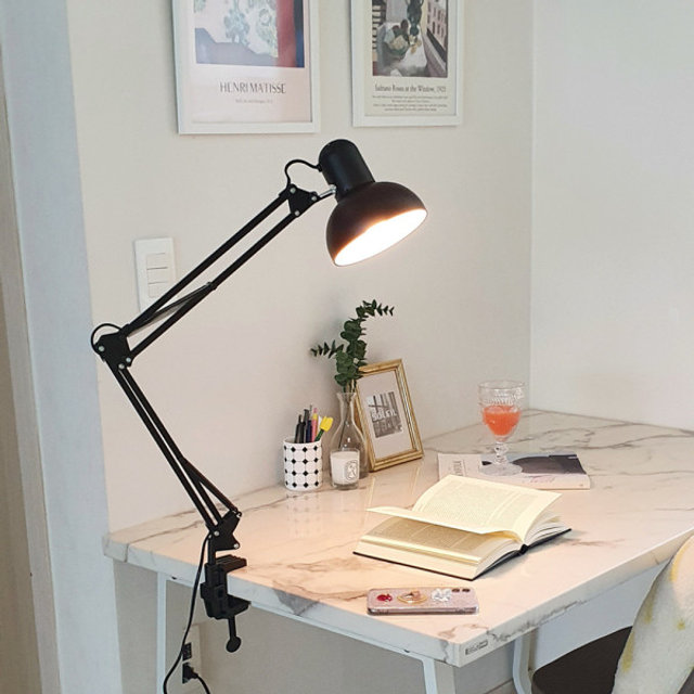 [전구증정] 책상 스탠드조명 독서등 LED 공부스탠드 집게