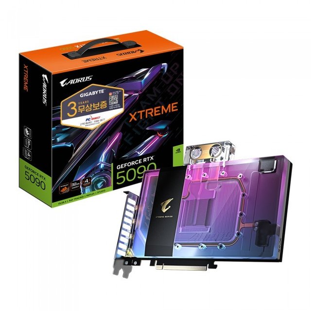  GIGABYTE AORUS 지포스 RTX 5090 XTREME 워터블럭 D7 32GB 피씨디렉트