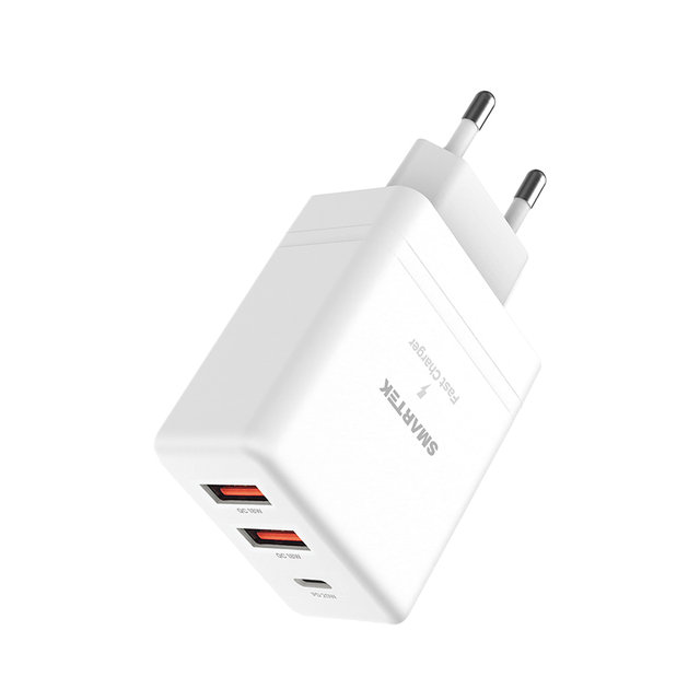 [스마텍] [본사] 3in1 36W 3포트 듀얼코일 QC PD 고속충전기 I 어댑터 별도 STQC-3PortC