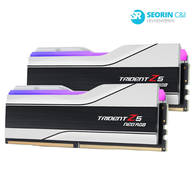 [서린공식] 지스킬 DDR5 6000 CL32 TRIDENT Z5 NEO RGB J 화이트 패키지 64GB(32Gx2)