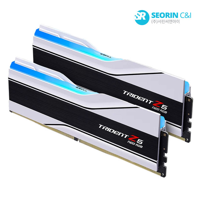 [서린공식] 지스킬 DDR5 6000 CL32 TRIDENT Z5 NEO RGB J 화이트 패키지 64GB(32Gx2)