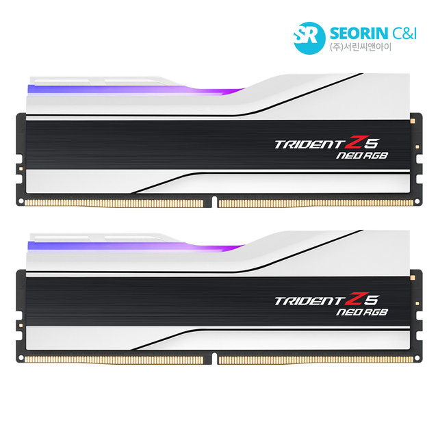 [서린공식] 지스킬 DDR5 6000 CL32 TRIDENT Z5 NEO RGB J 화이트 패키지 64GB(32Gx2)