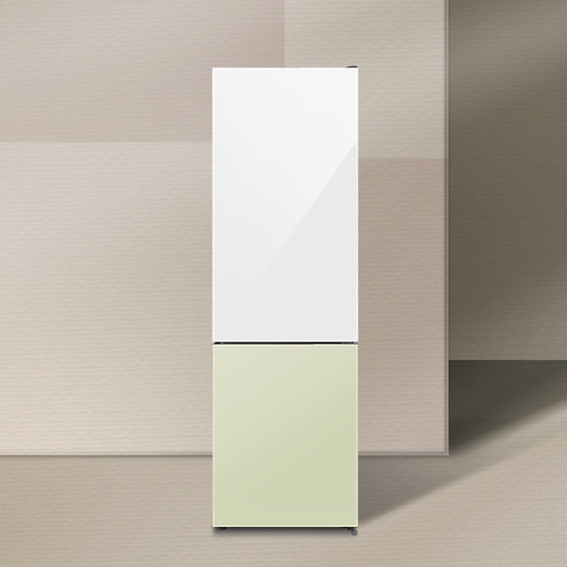 하이얼 글램글라스 냉장고 HRP255MDWG 244L 화이트+세이지그린