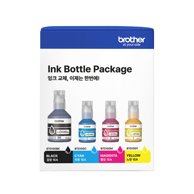 브라더 정품잉크 BTD100BKCL 4색 패키지
