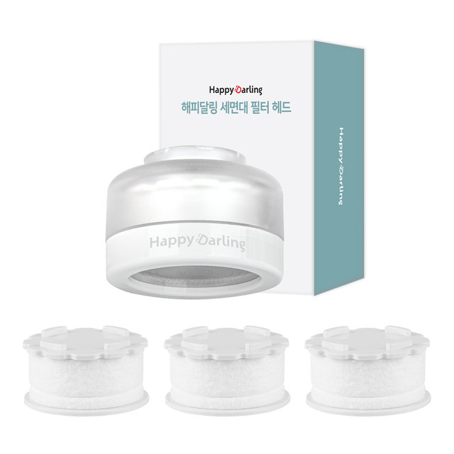 해피달링 욕실 세면대 필터 헤드 + 필터 3개 세트