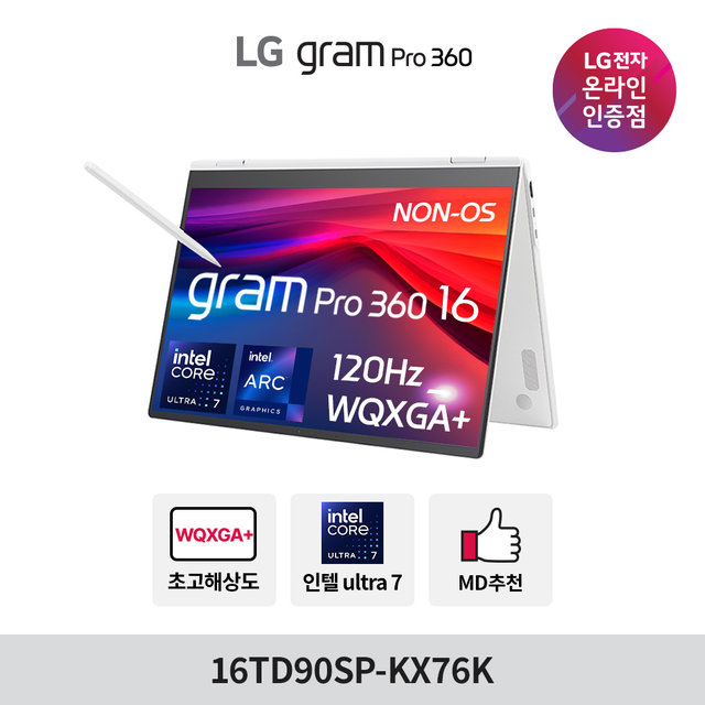 LG그램 프로360 16TD90SP-KX76K+256GB 추가 장착