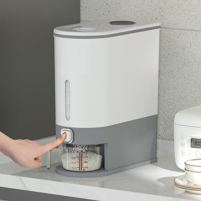 올비아 계량쌀통 10kg (다크그레이) 쌀보관통