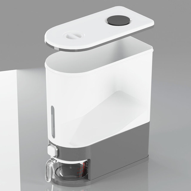 올비아 계량쌀통 10kg (다크그레이) 쌀보관통