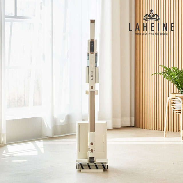 [비밀특가]라헨느 더 퀸 슬림 플러피 듀얼헤드 BLDC 클린스테이션 무선청소기 (자동먼지비움)