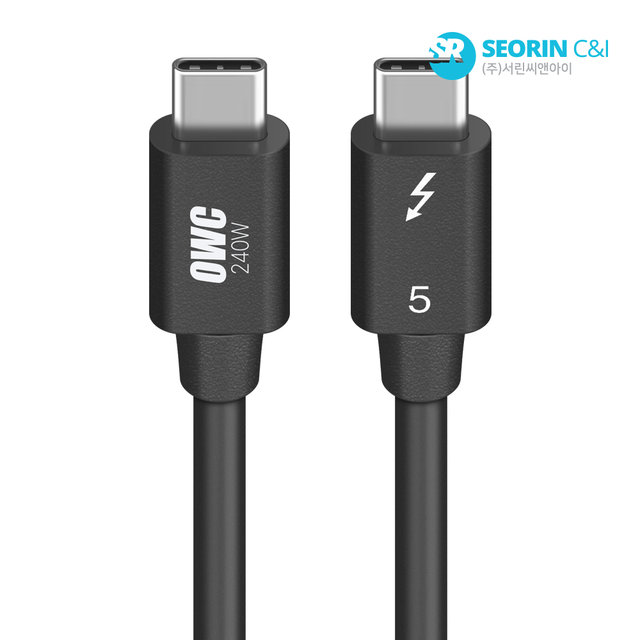 [서린공식] OWC 썬더볼트5 PD Type C to C 240W 케이블 서린 (1m) 80Gbs 8K120Hz HDR 애플 맥 지원