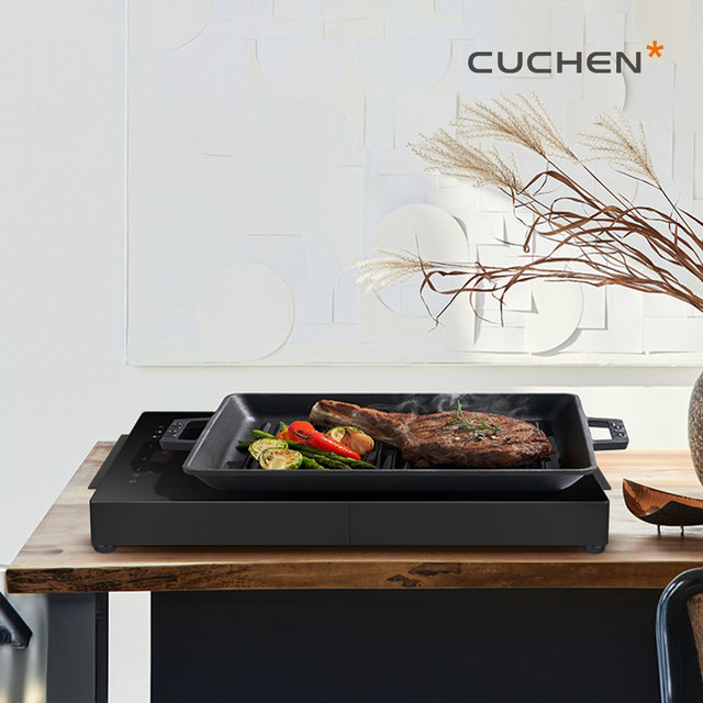 쿠첸 2구 플렉스존 인덕션 스탠드 전기레인지 CIR-CB23TOB1 3,400W HM