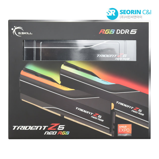 [서린공식] 지스킬 DDR5-6000 CL28 TRIDENT Z5 NEO RGB J 블랙 패키지 32GB(16Gx2)