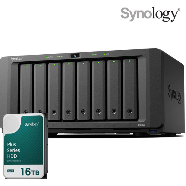 시놀로지 나스 DS1825+8bay [16TB]HAT3310-16TBX1EA 합본 기업용 NAS