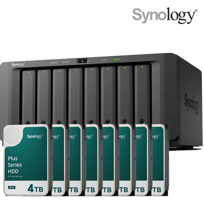 시놀로지 나스 DS1825+8bay [32TB]HAT3300-4TBX8EA 합본 기업용 NAS