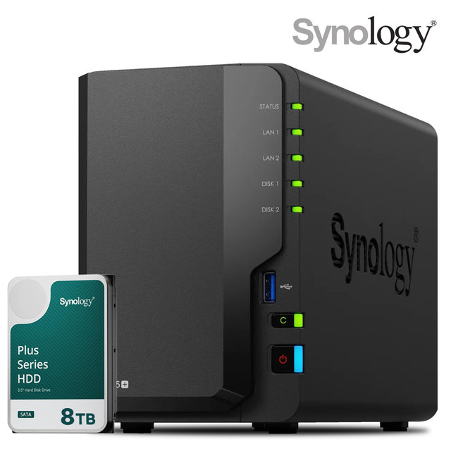 시놀로지 나스 DS225+2bay [8TB]HAT3320-8TBX1EA 합본 기업용 NAS