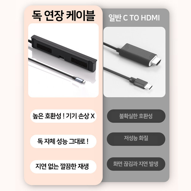 닌텐도 스위치2 TV연결 독 연장 케이블