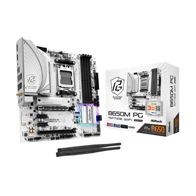  ASRock B650M PG Riptide WiFi White 에즈윈 (정품, 빠른발송)