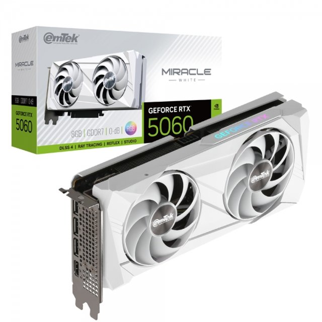 이엠텍 지포스 RTX 5060 MIRACLE WHITE D7 8GB_Ms