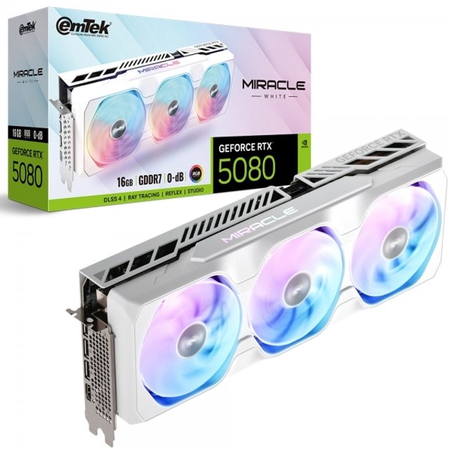 이엠텍 지포스 RTX 5080 MIRACLE WHITE D7 16GB_Ms