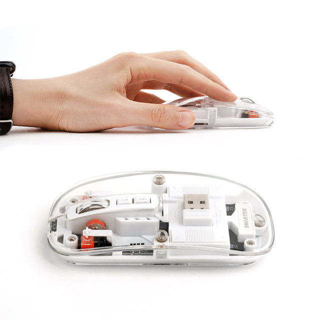 [한정특가] 인싸템 블루투스 2대 리시버 무선연결 블루투스 투명마우스 STM-IV100