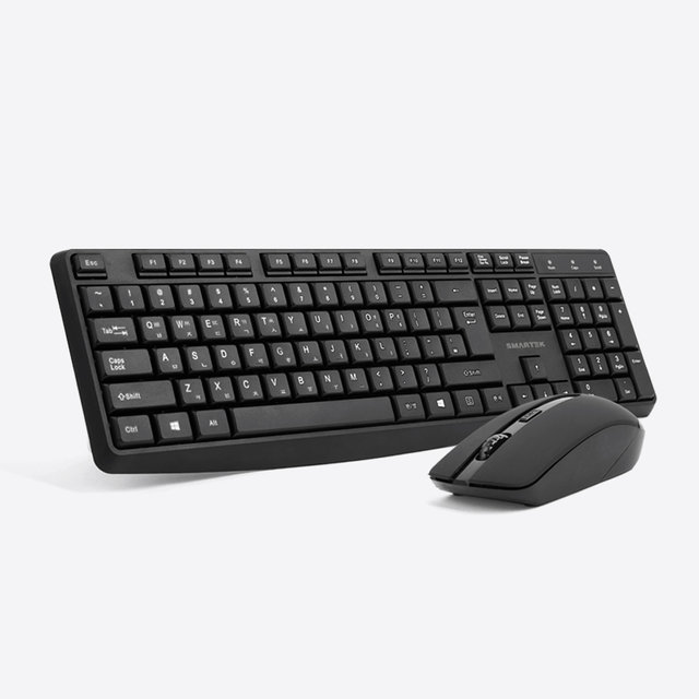 [스마텍] [본사]  친숙한 기본형 스타일 무선 무소음 키보드 마우스 세트 SET STC-250