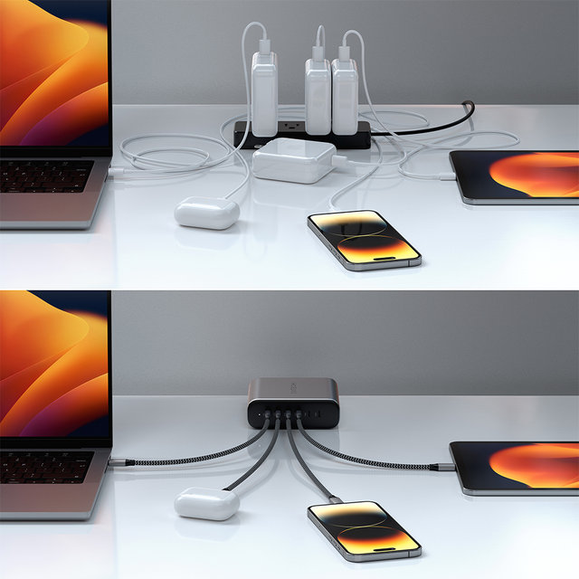 200W USB-C 6-PORT PD GaN CHARGER