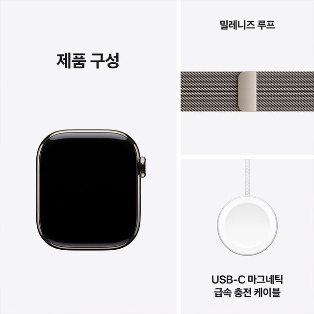 애플워치 11 42mm, GPS + Cellular (내추럴 티타늄, 내추럴 밀레니즈 루프, Regular) - [MF8P4KH/A]