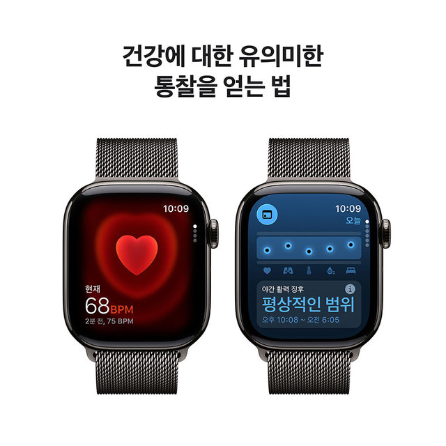 애플워치 11 42mm, GPS + Cellular (슬레이트 티타늄, 슬레이트 밀레니즈 루프, Regular) - [MF8U4KH/A]