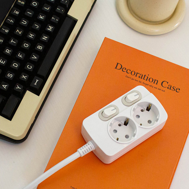 THE 슬림플러그 국산 개별 2구 멀티탭 납작 플러그 스위치 45cm