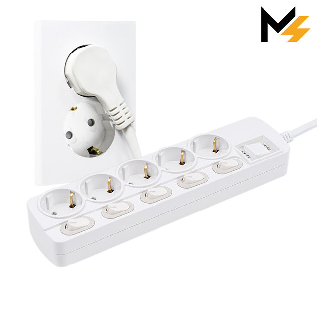 THE 슬림플러그 국산 개별 과부하차단 5구 멀티탭 납작 플러그 스위치 1.5m